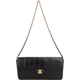 Chanel Quilted Lambskin 24K Gold Chocolate Bar Single Flap Shoulder Bag
