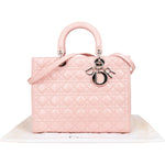 [🔄️B09 / F25] Christian Dior Pink Patent Leather Large Lady Dior Handbag - vintageandkickz