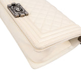 Chanel Quilted Patent Leather Medium Single Flap Boy Crossbody Bag