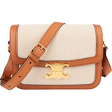 Celine Canvas & Calfskin Teen Triomphe Crossbody Bag
