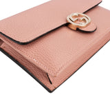 Gucci Leather Interlocking GG Wallet On Chain Crossbody Bag