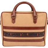 Yves Saint Laurent Canvas Greek Key Briefcase Handbag