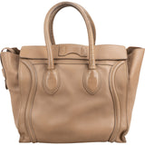 Céline Brown Leather Luggage Tote Handbag
