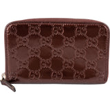 Gucci Guccissima Metallic Leather Zip Around Small Wallet