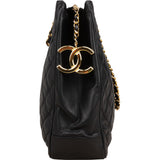 Chanel Quilted Lambskin Large CC Shopping Tote Shoulder Bag