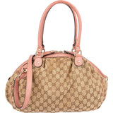 Gucci Monogram GG Canvas Pink Leather Sukey Shoulder Bag