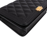 Chanel Quilted Lambskin Small Boy Wallet On Chain Crossbody Bag