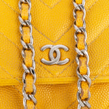 Chanel Chevron Caviar Leather Wallet on Chain Crossbody Bag