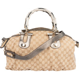 Gucci Monogram GG Bamboo Top Handle Handbag