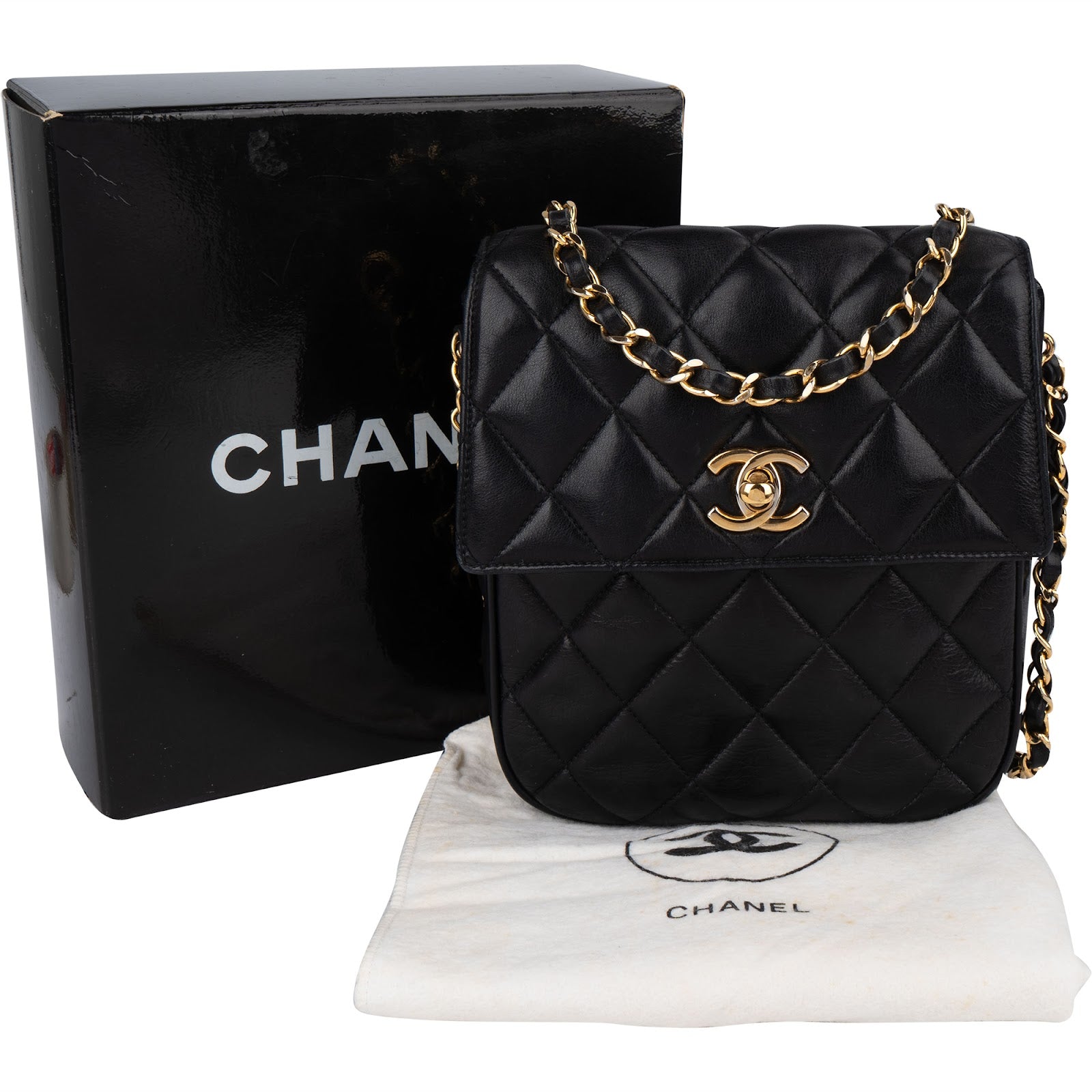 Chanel Quilted Lambskin CC Single Flap Crossbody Bag - vintageandkickz