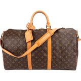 Louis Vuitton Monogram Canvas Keepall 50 Bandoulière Travel Bag
