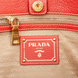 Prada Red Vitello Daino Hobo Shoulder Bag