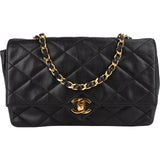 Chanel Quilted Lambskin 24K Gold Single Flap Crossbody Bag