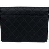 Chanel Quilted Satin Crystal CC Flap Clutch