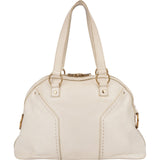 Yves Saint Laurent White Leather Medium Muse Handbag