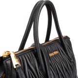 Miu Miu Black Matelassé Nappa Leather Handbag