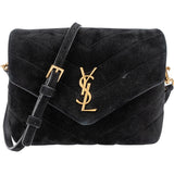 Yves Saint Laurent Quilted Suede Mini Loulou Puffer Crossbody Bag