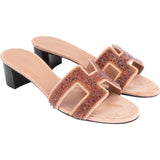 Hermès Pink Leather & Suede Beaded Oasis Sandals (40)
