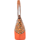 MCM Monogram Leopard Visetos Canvas Leather Liz Tote Shoulder Bag