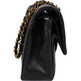 Chanel Quilted Lambskin Medium 24K Gold Double Flap Shoulder Bag