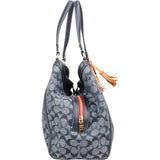Coach Monogram Signature Chambray Legacy Denim Shoulder Bag