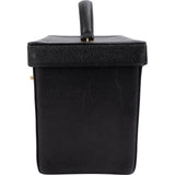 Chanel Black Caviar Leather 24K Gold CC Top Handle Vanity Case Handbag