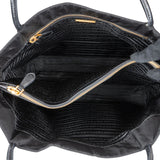 Prada Tessuto Nylon Patent Leather Handle Tote Shoulder Bag