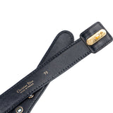 Christian Dior Oblique Trotter Monogram Jacquard Blue Leather Belt (70)