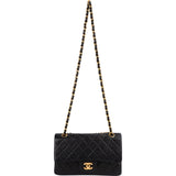 Chanel Quilted Lambskin 24K Gold Small Double Flap Shoulder Bag