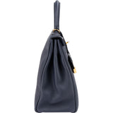Hermès Blue Nuit Togo Leather Gold Kelly 32 Sellier Handbag