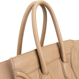 Céline Drummed Calfskin Luggage Tote Handbag