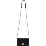 Gucci Grained Leather Interlocking GG Wallet On Chain Crossbody Bag