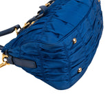 Prada Blue Tessuto Gaufre Satchel Handbag