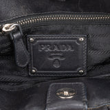 Prada Black Soft Calfskin Gathered Belt Hobo Handbag