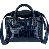 Balenciaga Croc-Embossed Leather Neo Cagole City Handbag