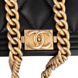 Chanel Quilted Lambskin Boy Wallet On Chain Crossbody Bag