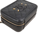 Chanel Caviar Leather Filigree Vanity Case Crossbody Bag
