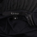 Gucci Black Twisted Ruffles Collar Belt Shirt Top (M)