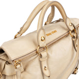 Miu Miu Vitello Lux Bow Satchel Crossbody Handbag