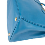 Prada Blue Saffiano Leather Galleria Handbag - vintageandkickz