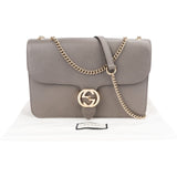 Gucci Grained Leather Interlocking GG Shoulder Crossbody Bag