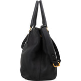 Prada Black Vitello Daino Leather Large Tote Handbag