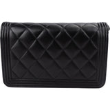 Chanel Quilted Lambskin Small Boy Wallet On Chain Crossbody Bag
