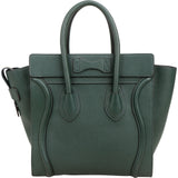 Celine Drummed Calfskin Mini Luggage Tote Handbag