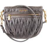 Miu Miu Matelassé Vitello Lux Leather Small Saddle Crossbody Bag