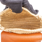 Chloé Grained Calfskin Raffia Marcie Saddle Crossbody Bag