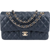Chanel Quilted Caviar Leather Medium Double Flap Shoulder Bag