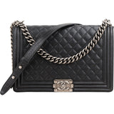 Chanel Quilted Caviar Leather New Medium Boy Single Flap Crossbody Bag