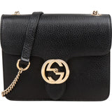 Gucci Grained Leather Small Interlocking GG Shoulder Crossbody Bag