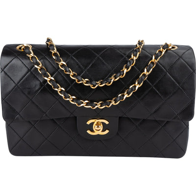 Chanel Quilted 24K Gold Lambskin Medium Double Flap Shoulder Bag - vintageandkickz
